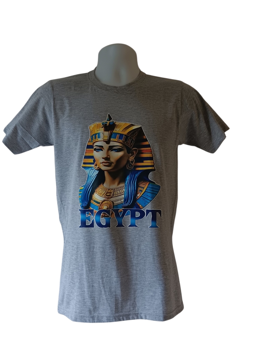 Egypt queen Cleopatra men's gray short-sleeve graphic t-shirt size S